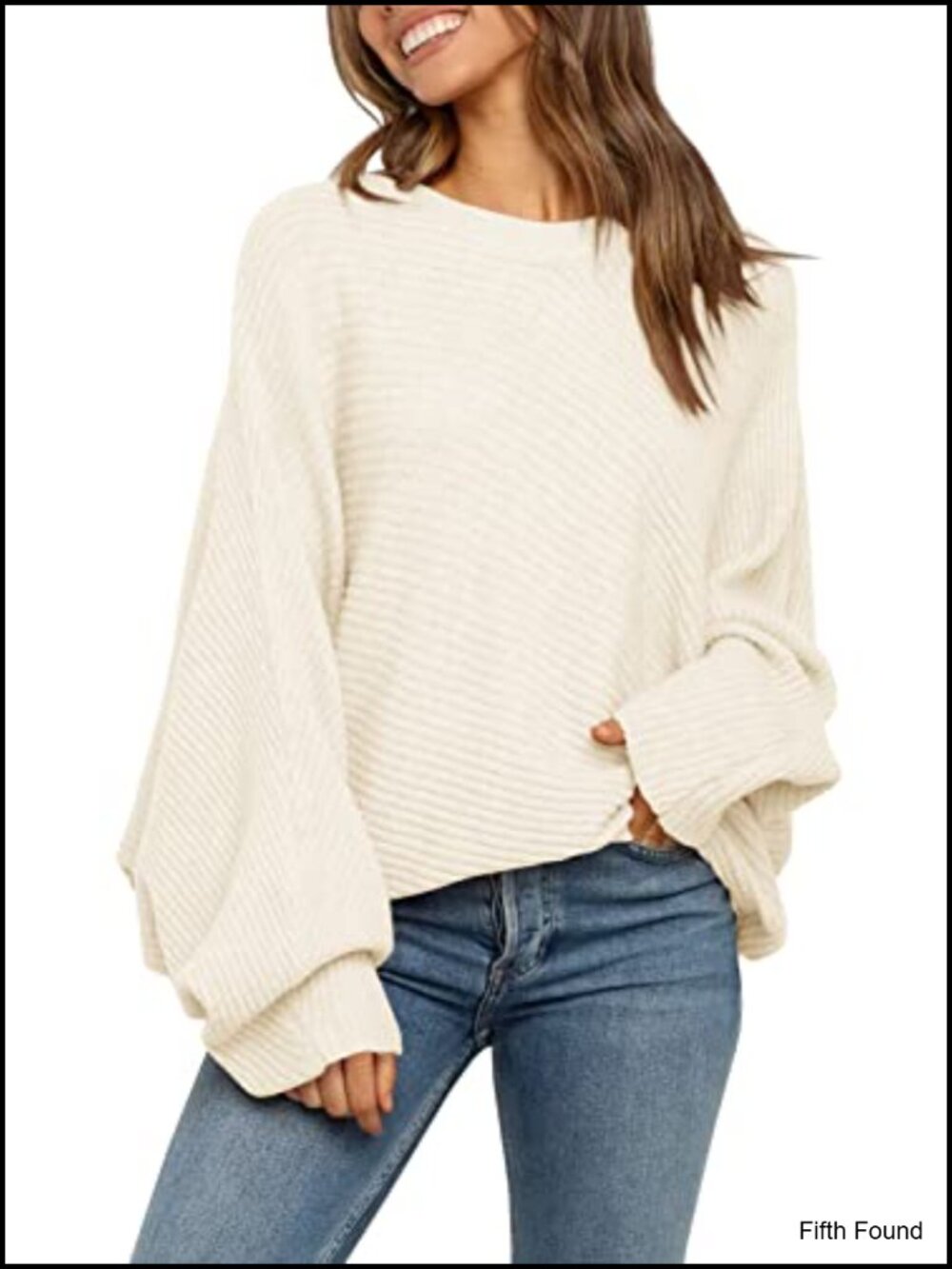 Womens Oversized Sweater Slouchy Pullover Jumper Long Sleeve Crewneck Knit